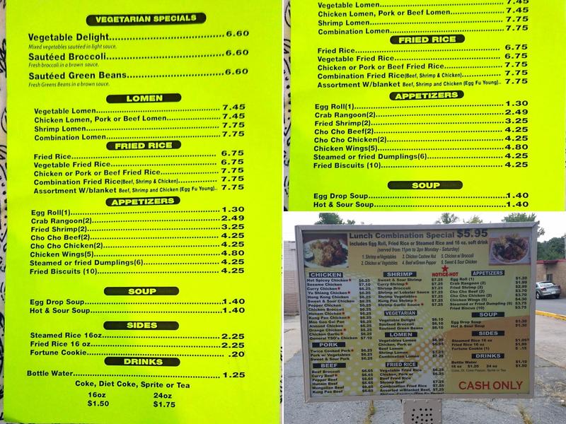 Chinese On the Go Menu