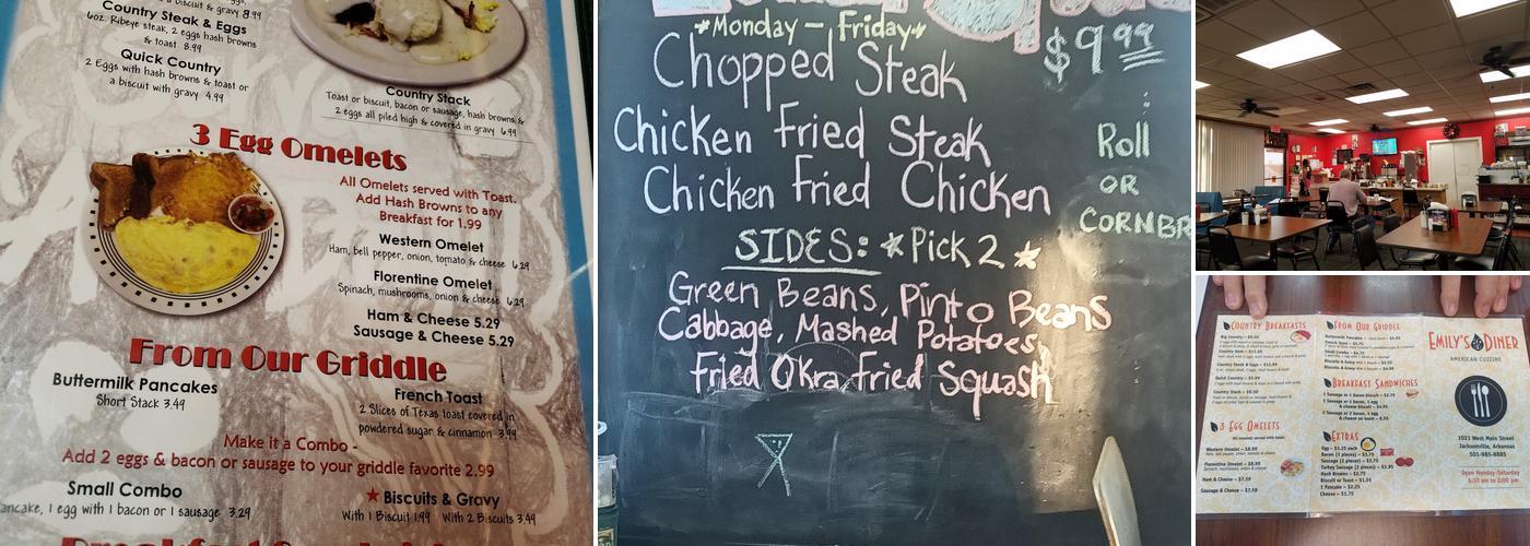 Emily's Diner Menu