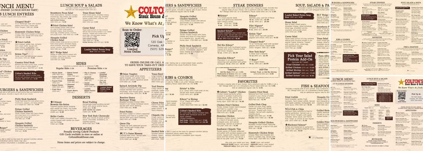 Colton's Steak House & Grill Menu
