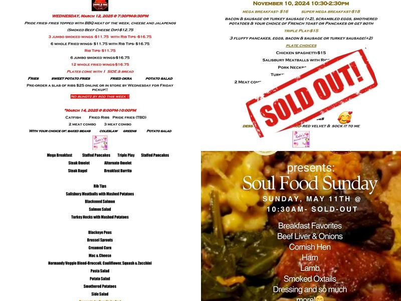 Too Sweet Bar & Grill Menu