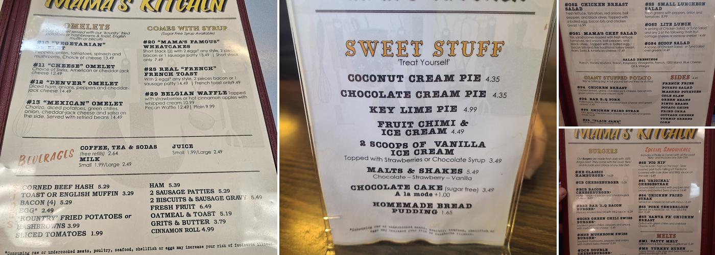 Mama's Kitchen Menu