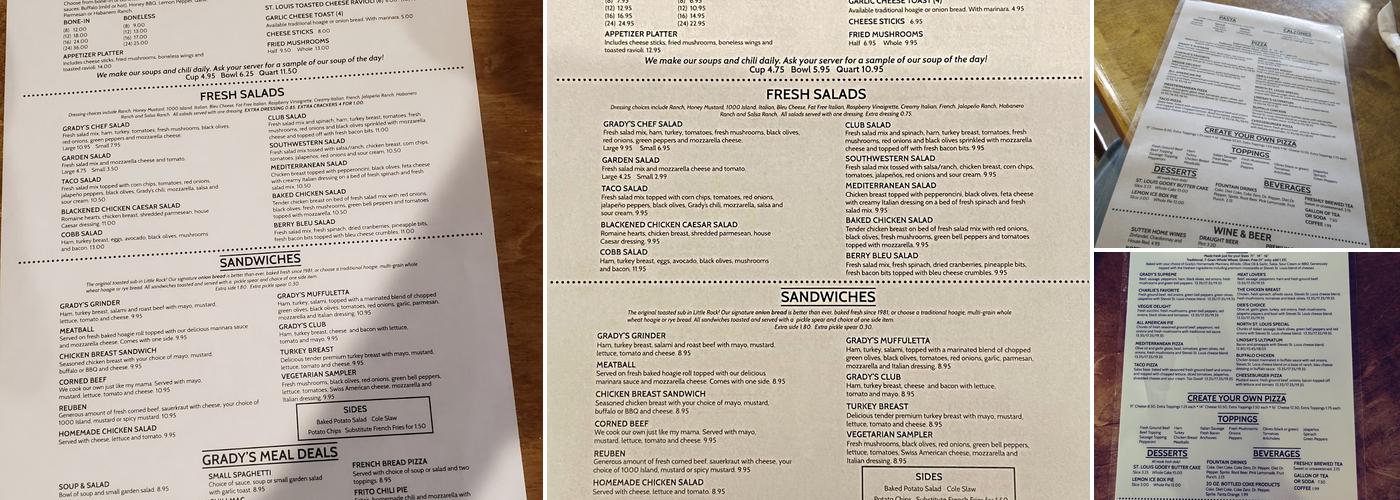 Grady's Pizza & Subs Menu