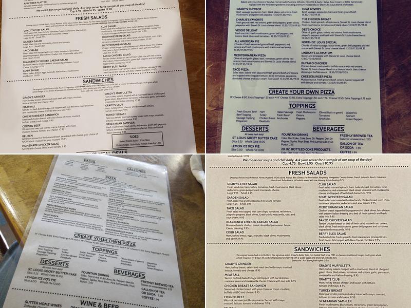 Grady's Pizza & Subs Menu