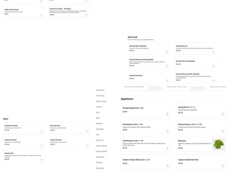 Panda House Continental Menu