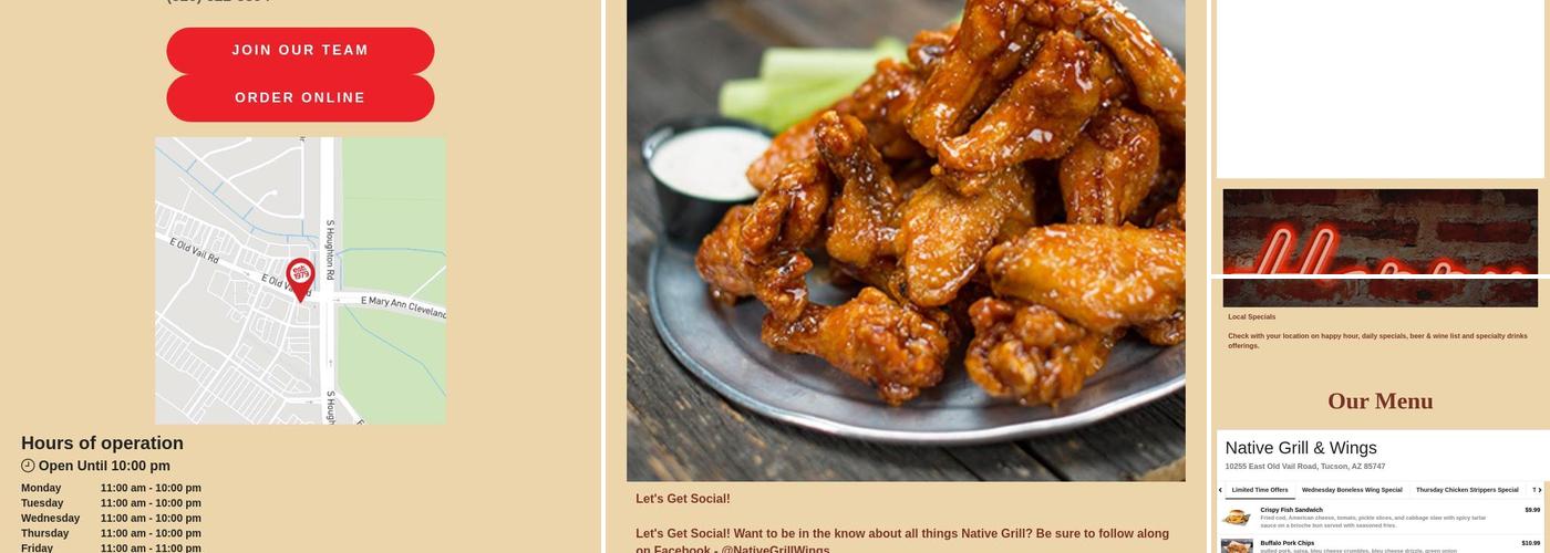 Native Grill & Wings Menu