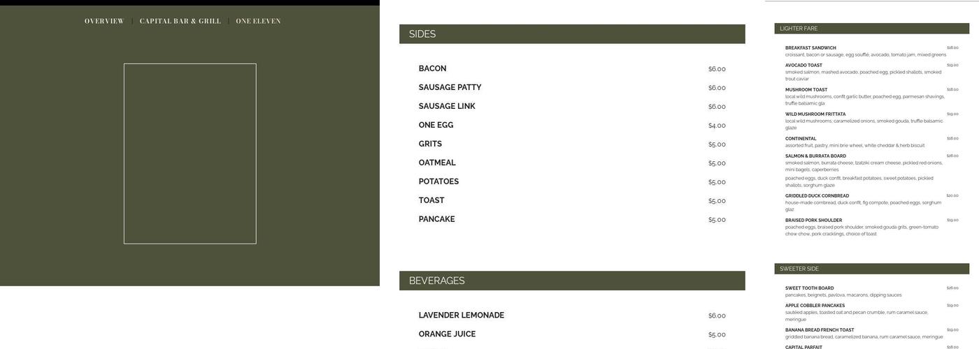 One Eleven Menu