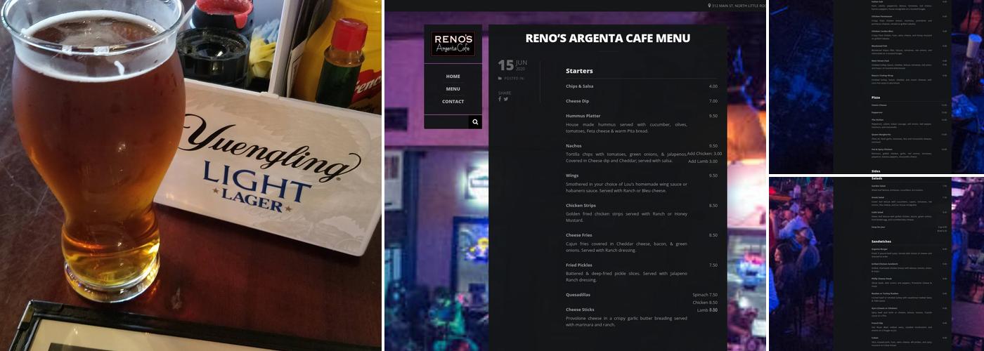 Reno's Cafe Menu