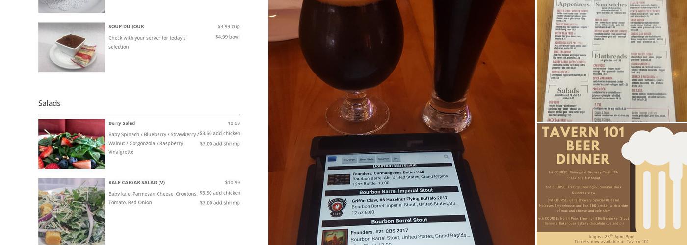 Tavern 101 Menu