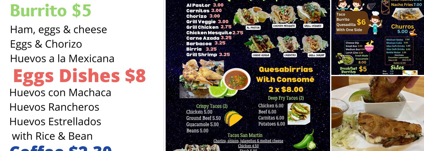 Casa Mañana River Market Menu