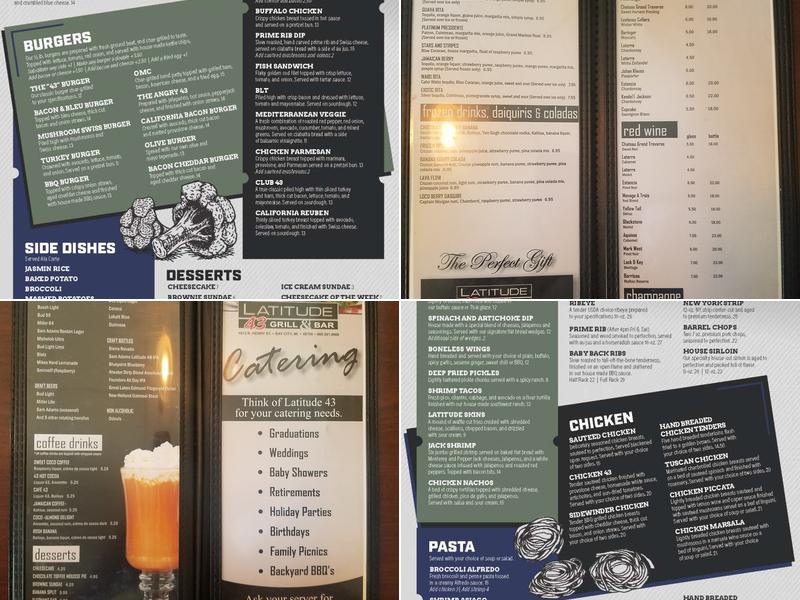 Latitude 43 Menu
