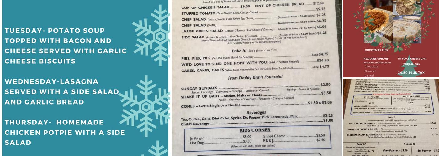 Charlotte's Eats & Sweets Menu