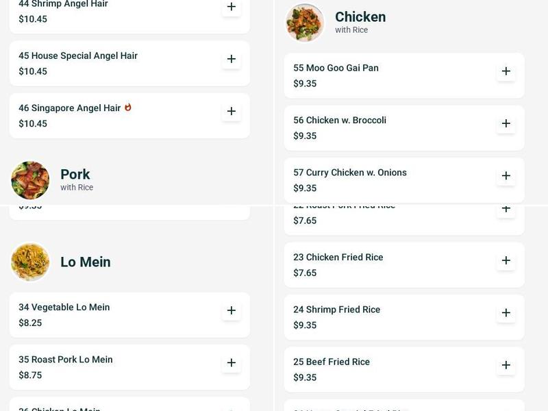Panda House Menu