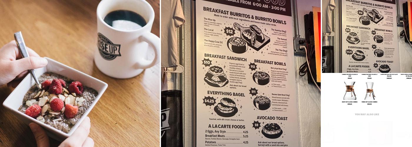 Rise Up Coffee Roasters Menu