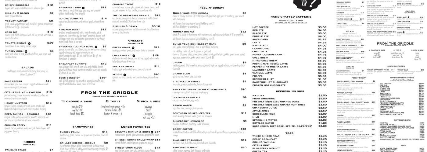 Black Water Bakery + Eats Menu