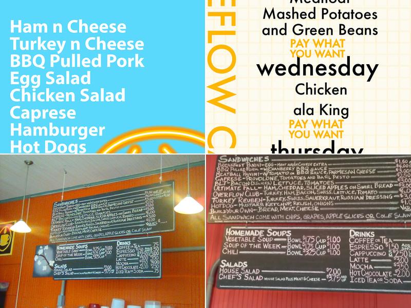 Overflow Cafe Menu