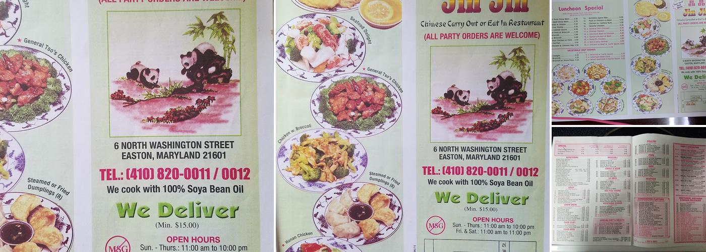 Jin Jin Chinese Restaurant Menu