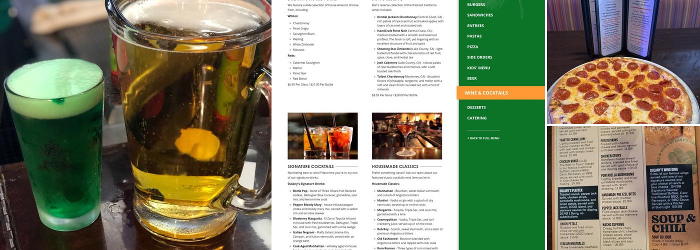 Dulany's Grille and Pub Menu