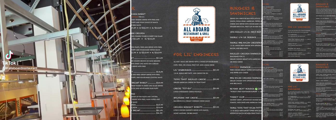 All Aboard Restaurant & Grill Menu