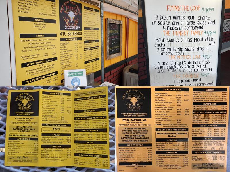 Hot Off The Coals BBQ Menu