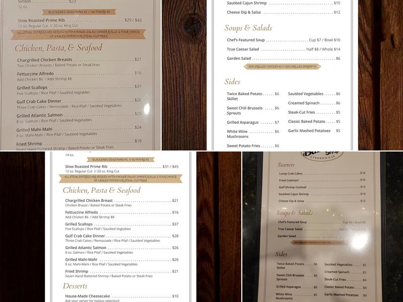 The Butcher Shop Menu