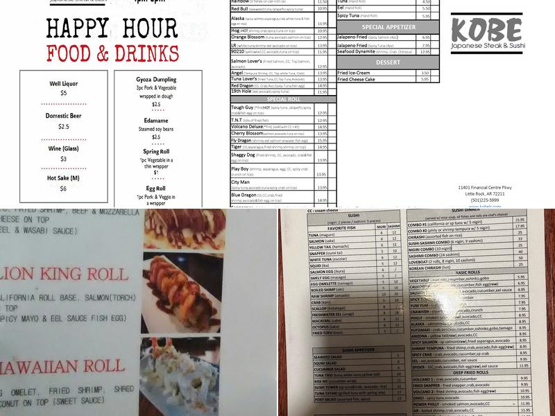 Kobe Japanese Steakhouse & Sushi Menu