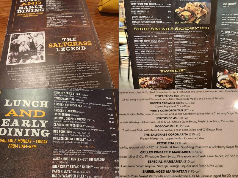 Saltgrass Steak House Menu