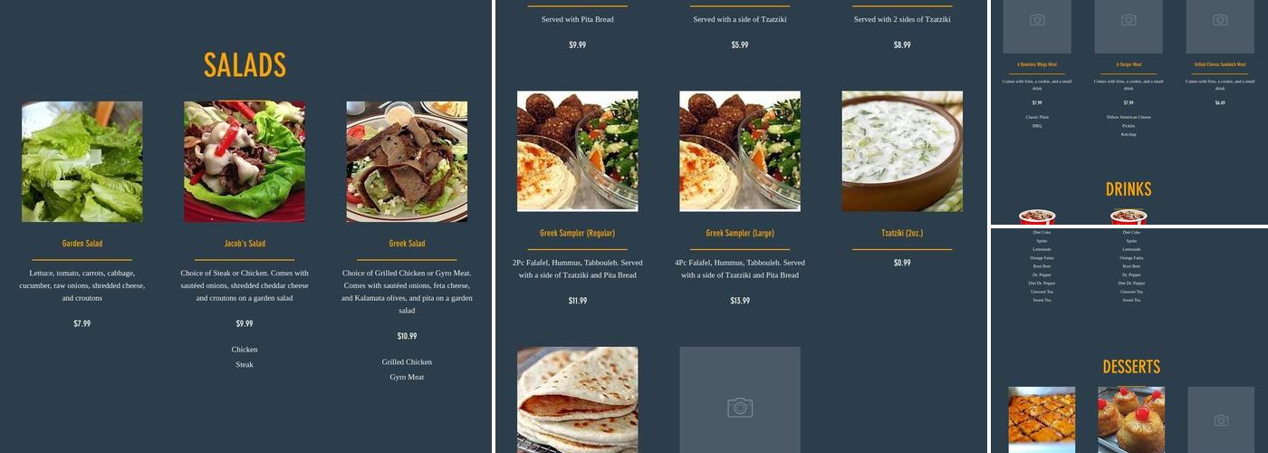 Jacob's Wings & Grill Menu