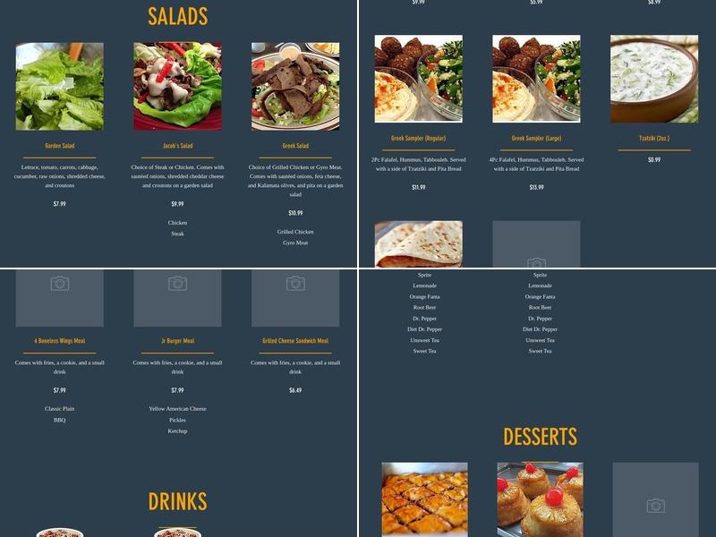 Jacob's Wings & Grill Menu