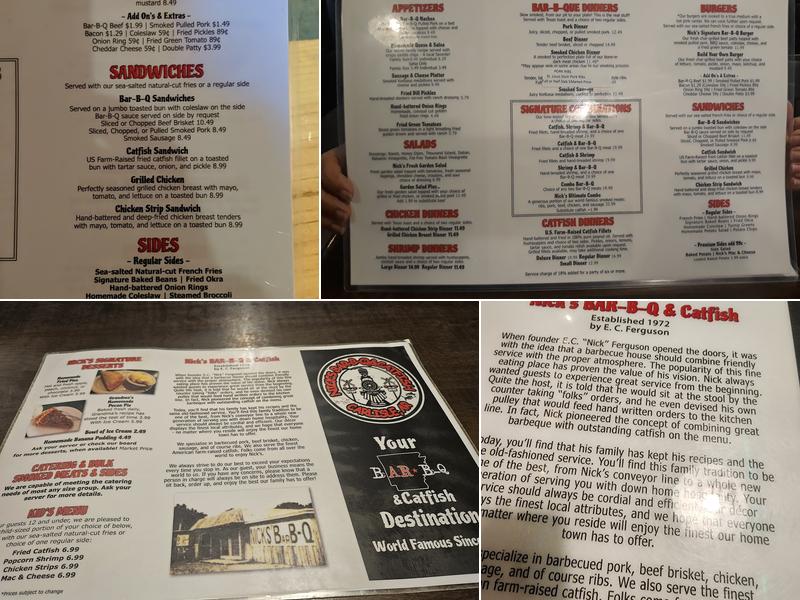 Nick's Bar-B-Q & Catfish Menu