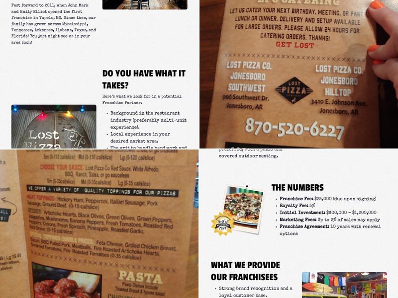 Lost Pizza Co. Menu