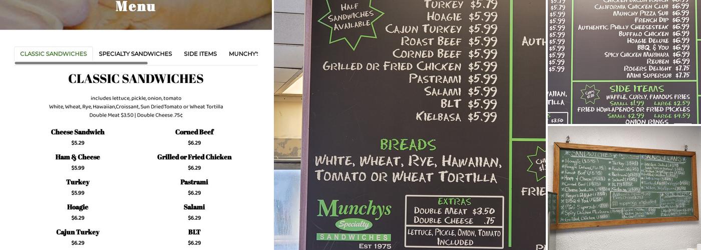 Munchy's Menu