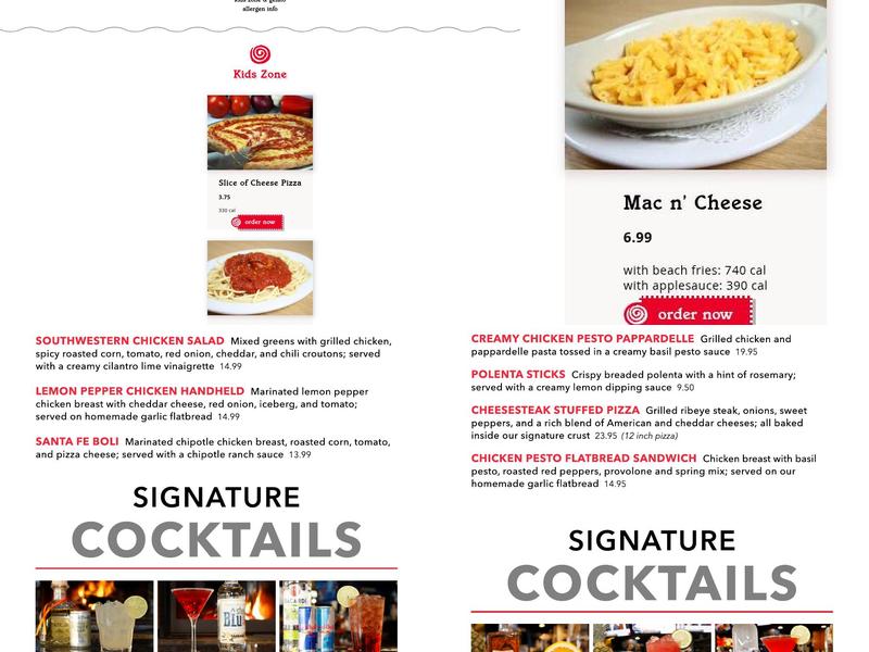 Grotto Pizza Menu