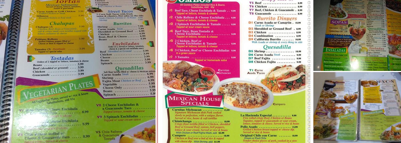 La Hacienda de Benton Menu