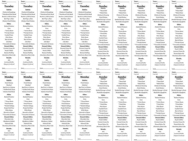 Chef's In Downtown Cafe Menu