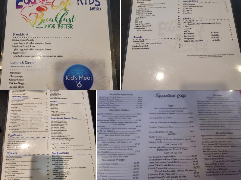 Eggsellent Cafe Menu