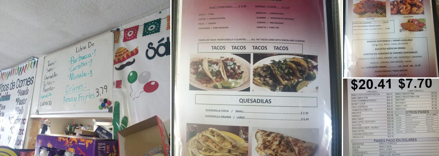 La Tamaulipeca Menu