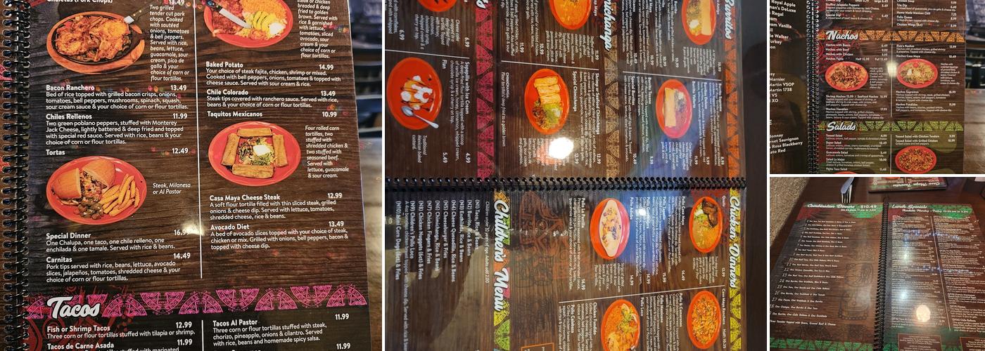 Casa Maya Menu