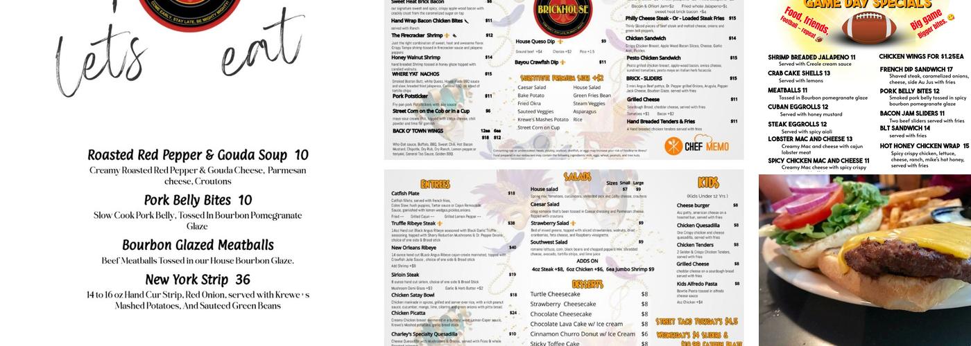 Brickhouse Bar & Grill Menu