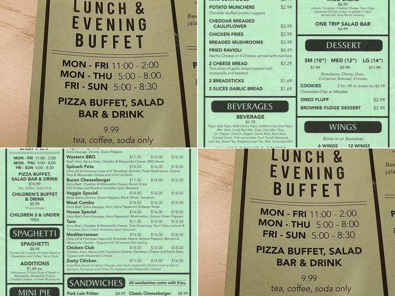 Pagliai's Pizza Menu