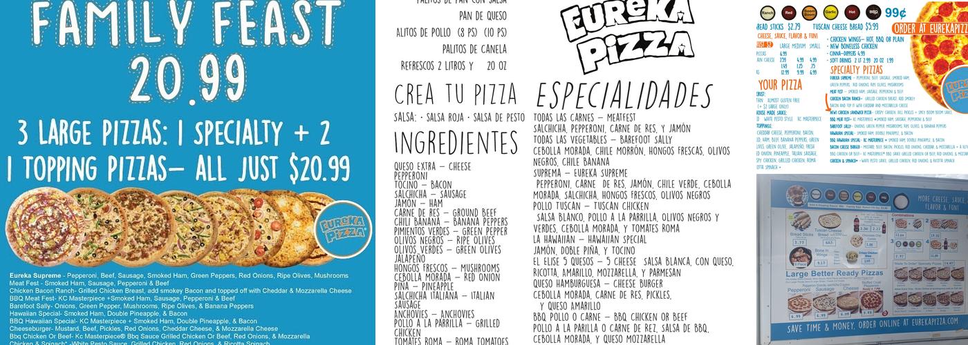 Eureka Pizza Menu