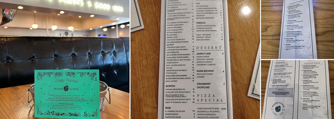 Wood Stone Craft Pizza Uptown Menu