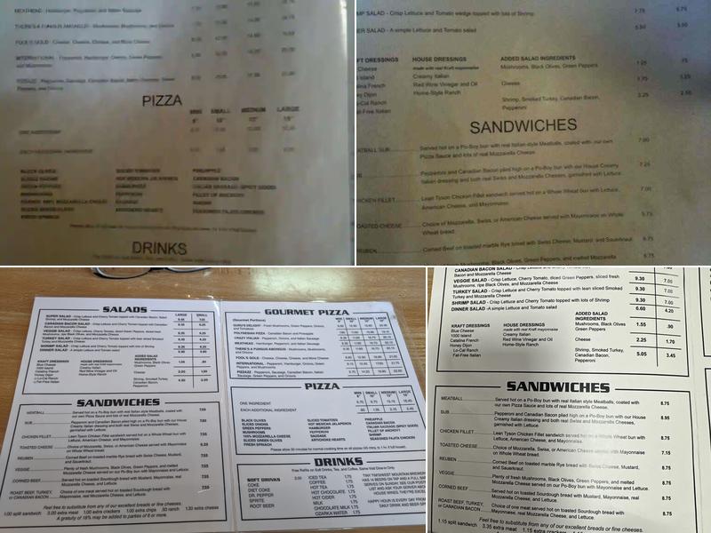 Tiny Tim's Pizza Menu