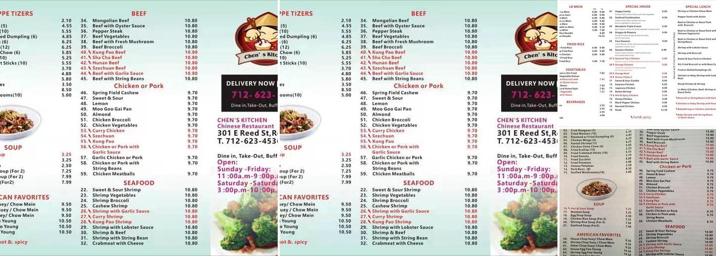Chen's Kitchen Menu