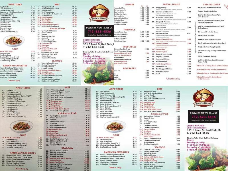 Chen's Kitchen Menu
