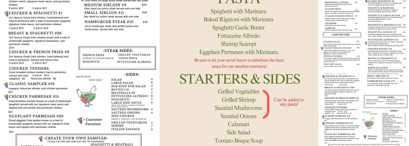 Venesian Inn Menu