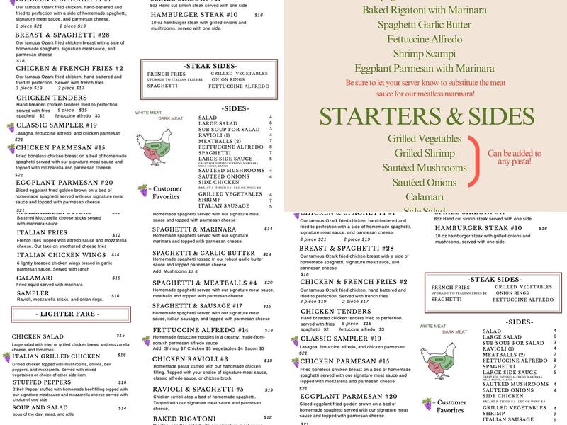 Venesian Inn Menu