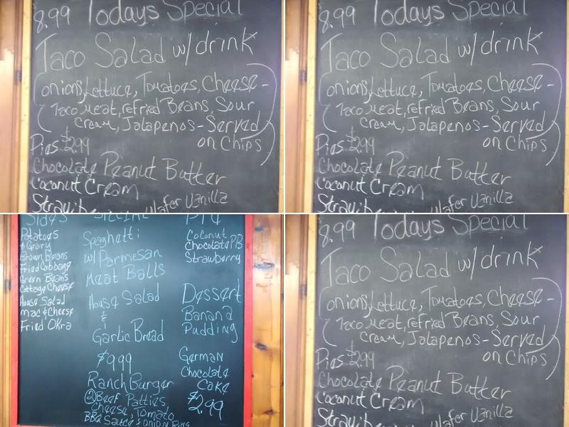 The Sale Barn Cafe Menu