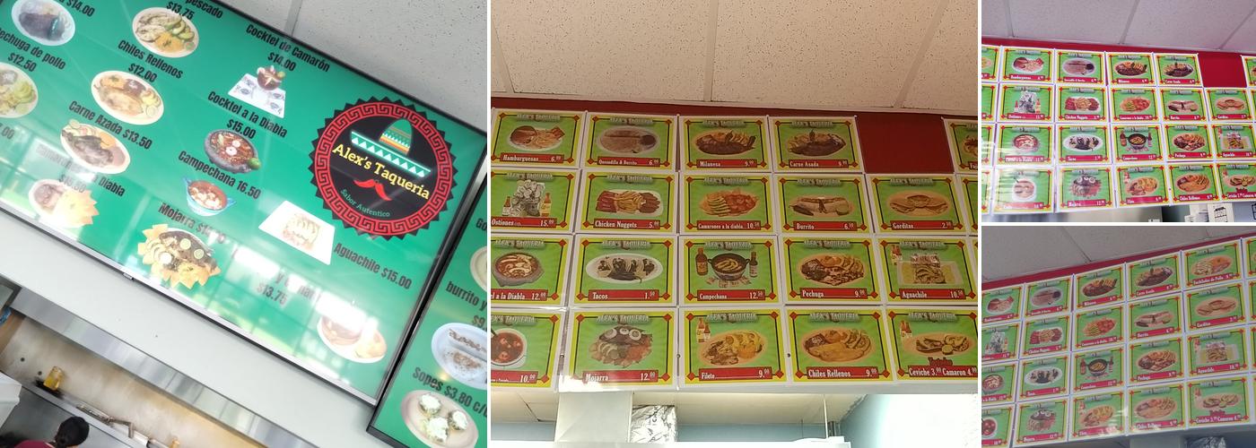 Alex's Taqueria Menu