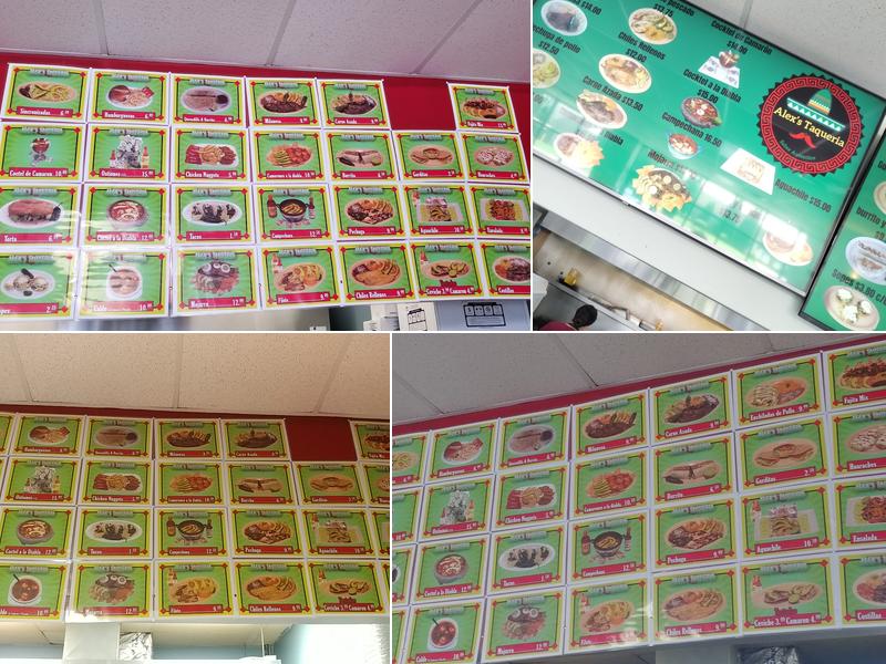 Alex's Taqueria Menu