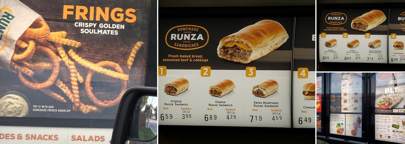 Runza Restaurant Menu